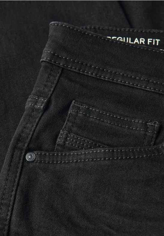 Straight Leg Jeans clean black