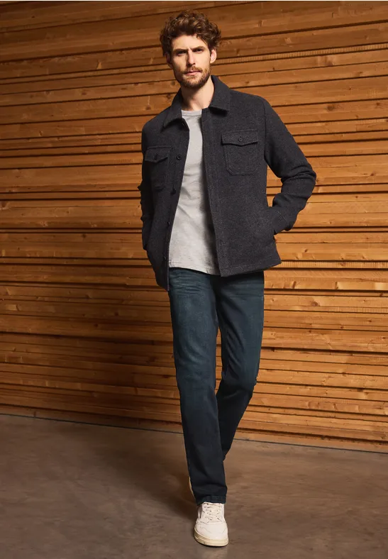 Straight Leg Jeans dark blue tinted