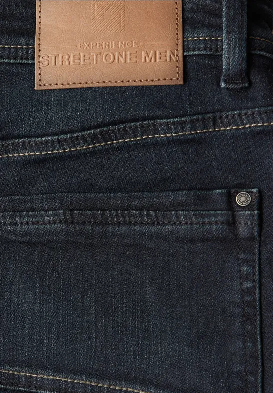 Straight Leg Jeans dark blue tinted