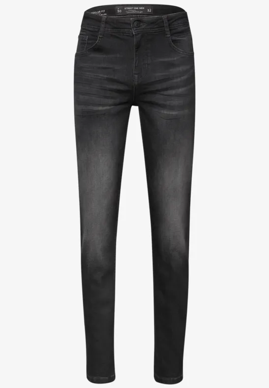 Slim Leg Jeans black random wash