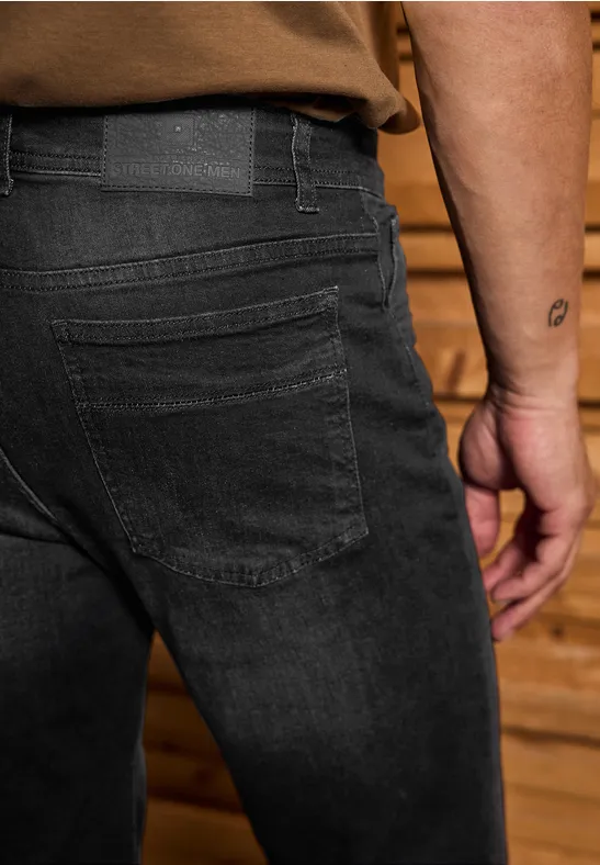 Slim Leg Jeans black random wash
