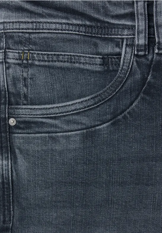 Slim Leg Jeans dull dark blue heavy wash