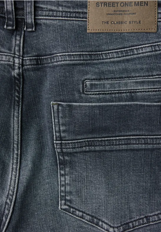 Slim Leg Jeans dull dark blue heavy wash