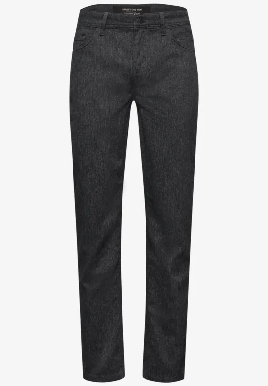 Slim Fit pantalon en optique laine null