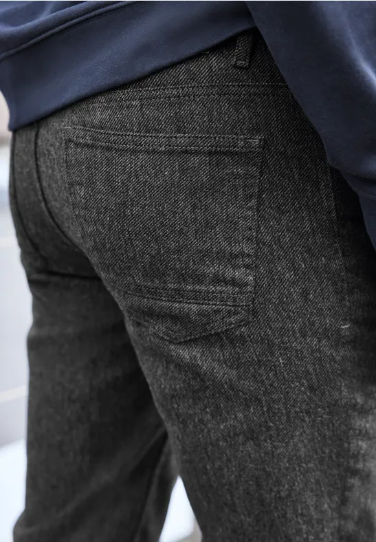 Slim Fit pantalon en optique laine null
