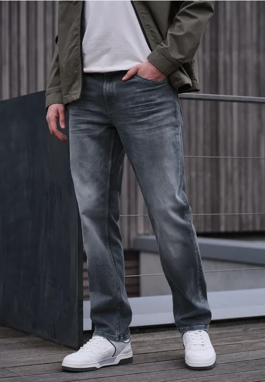 Regular Fit Jeans mid grey overdye blue