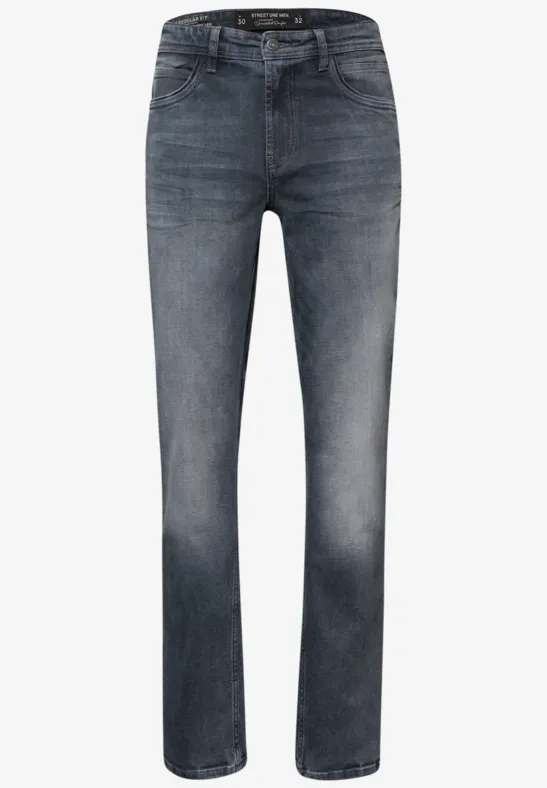Regular Fit Jeans mid grey overdye blue