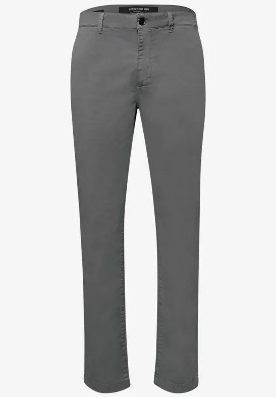 Chino avec ceinture stretch steel grey