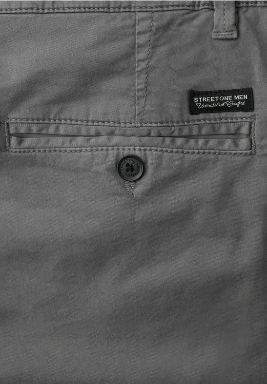 Chino avec ceinture stretch steel grey