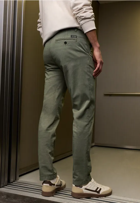 Chino avec ceinture stretch rustic green