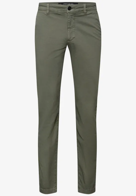 Chino avec ceinture stretch rustic green