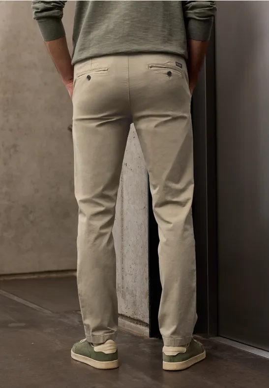 Chino avec ceinture stretch warm sand