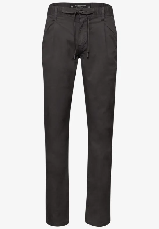 Chino met structuur industrial grey