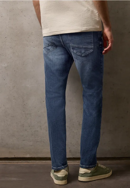 Slim Leg Jeans indigo blue random wash