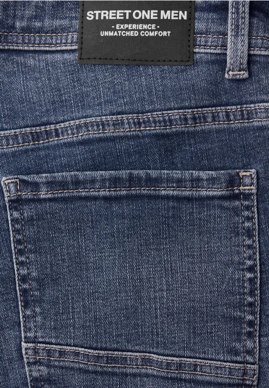 Slim Leg Jeans indigo blue random wash