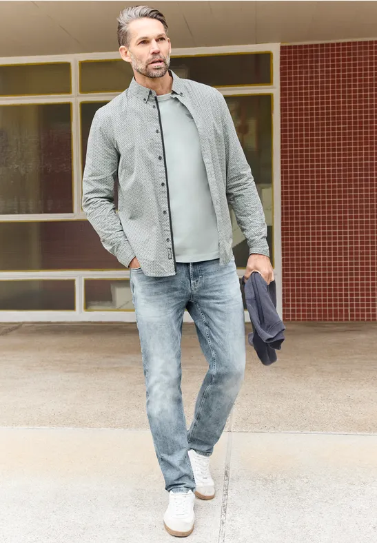 Slim Leg Jeans light grey random wash