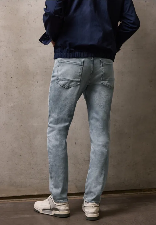 Slim Leg Jeans light grey random wash