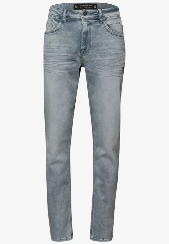 Slim Leg Jeans light grey random wash
