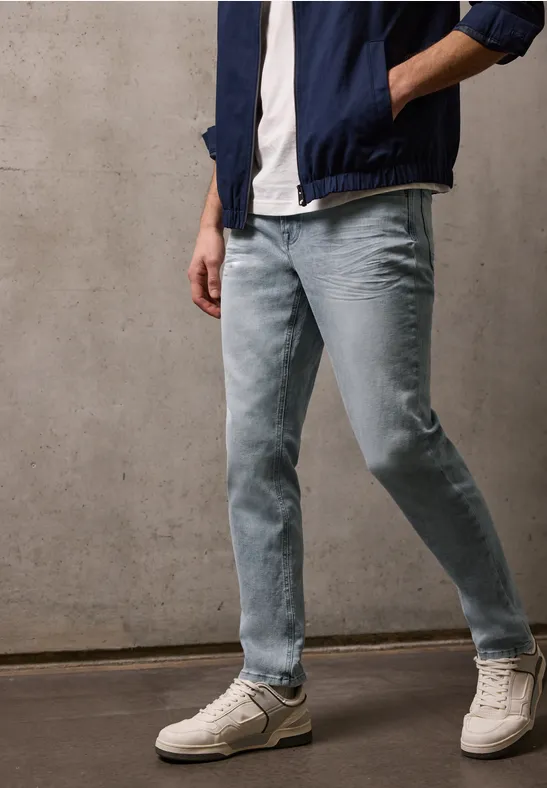 Slim Leg Jeans light grey random wash