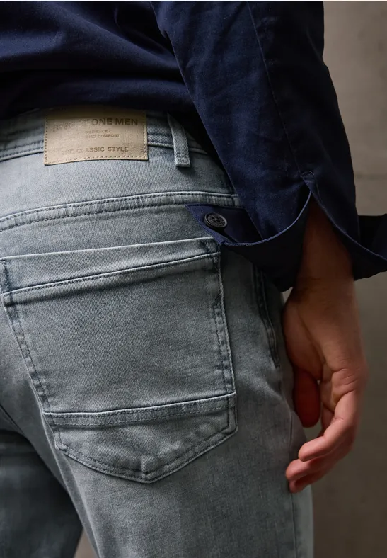 Slim Leg Jeans light grey random wash