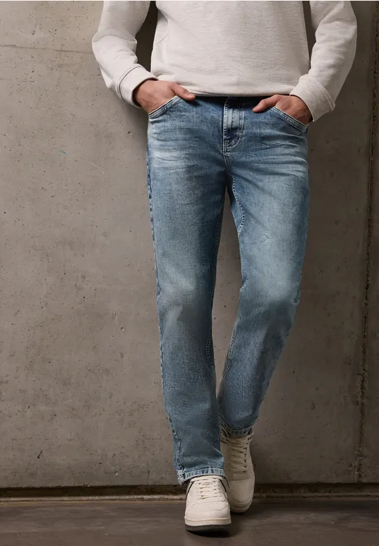 Straight Legs jeans soft greencast random wash