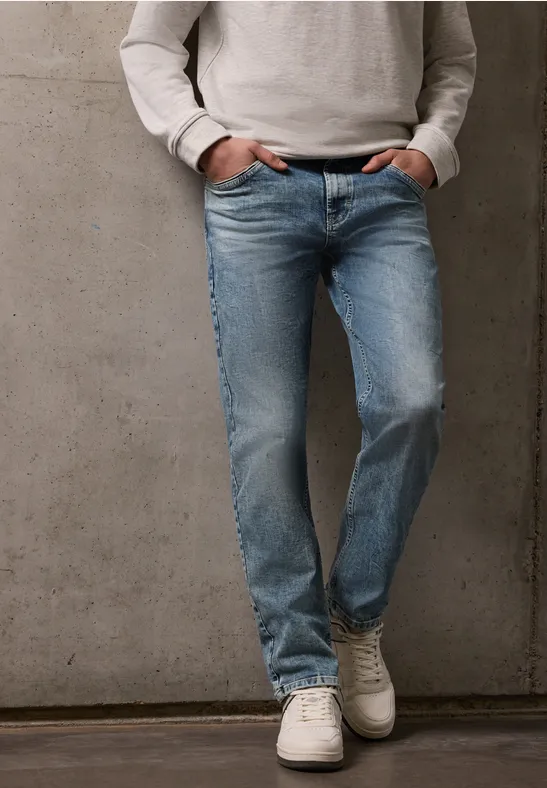 Straight Legs jeans soft greencast random wash