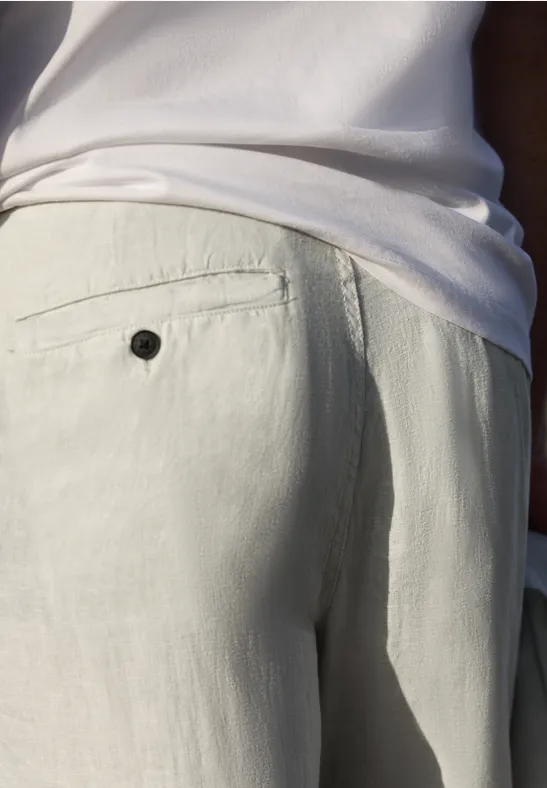 Chino Straight Legs en lin bohemian beige