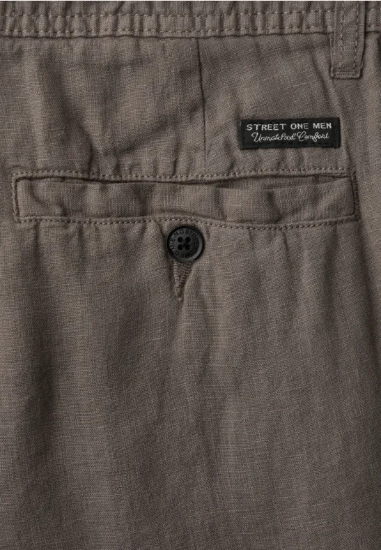 Chino Straight Legs en lin oak brown