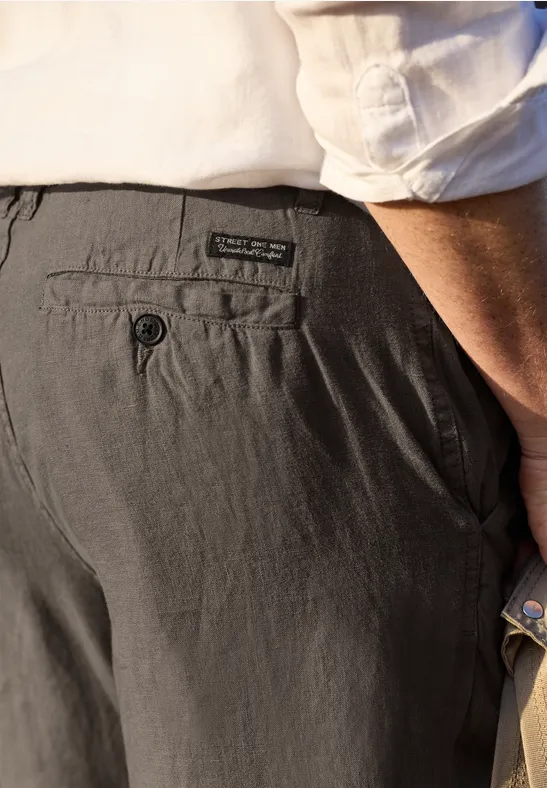 Chino Straight Legs en lin oak brown