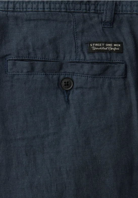 Chinoshorts aus Leinen river blue