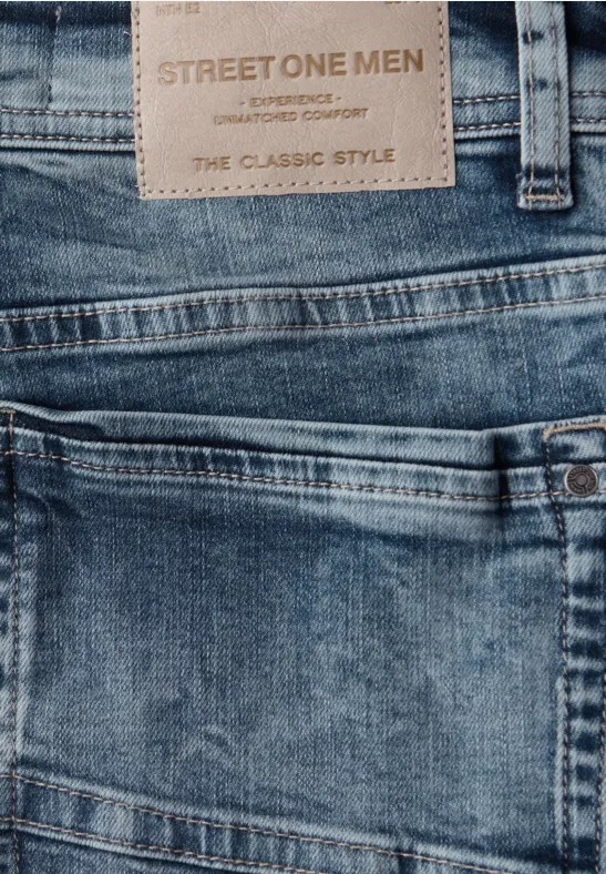 Slim Leg Jeans soft greencast random wash