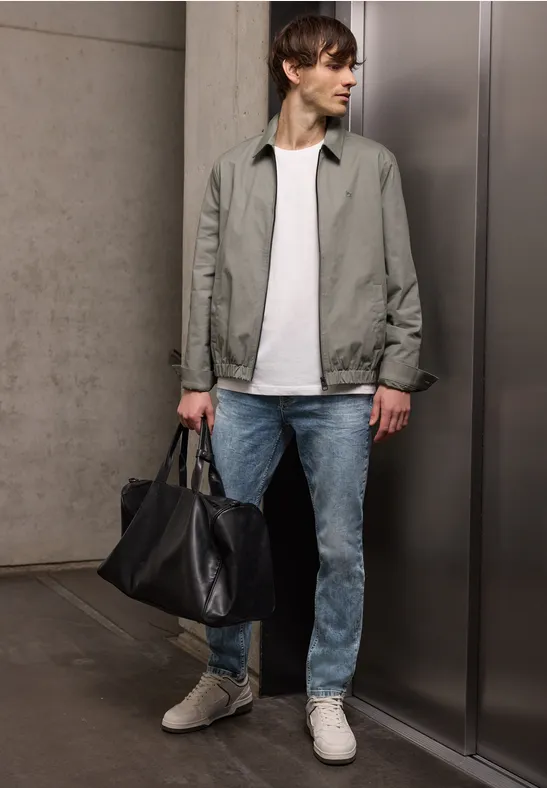 Slim Leg Jeans soft greencast random wash