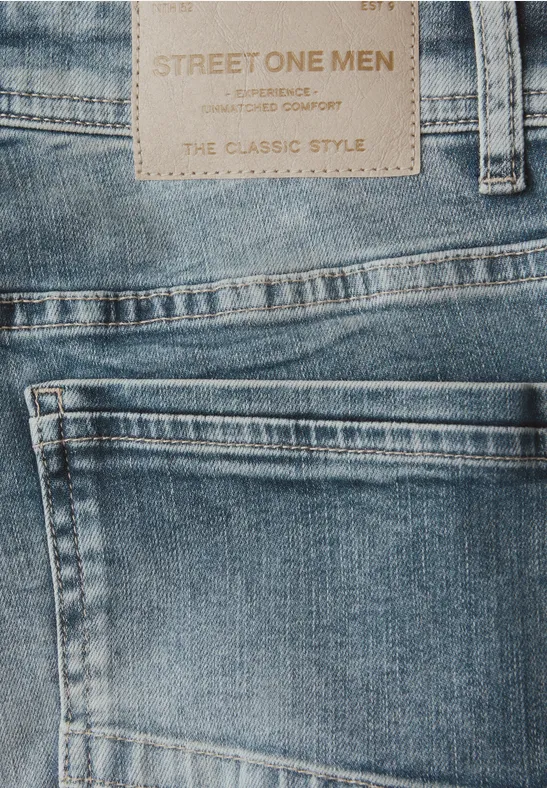 Slim Leg Jeans soft greencast random wash