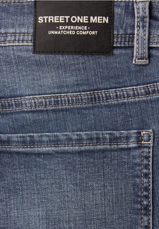 Straight Leg Jeans im Regular Fit indigo blue random wash