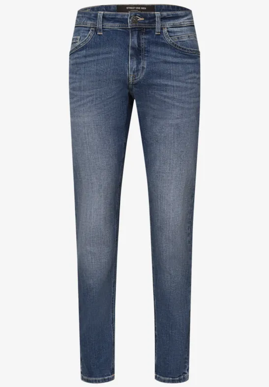 Slim Legs jeans in regular fit indigo blue random wash
