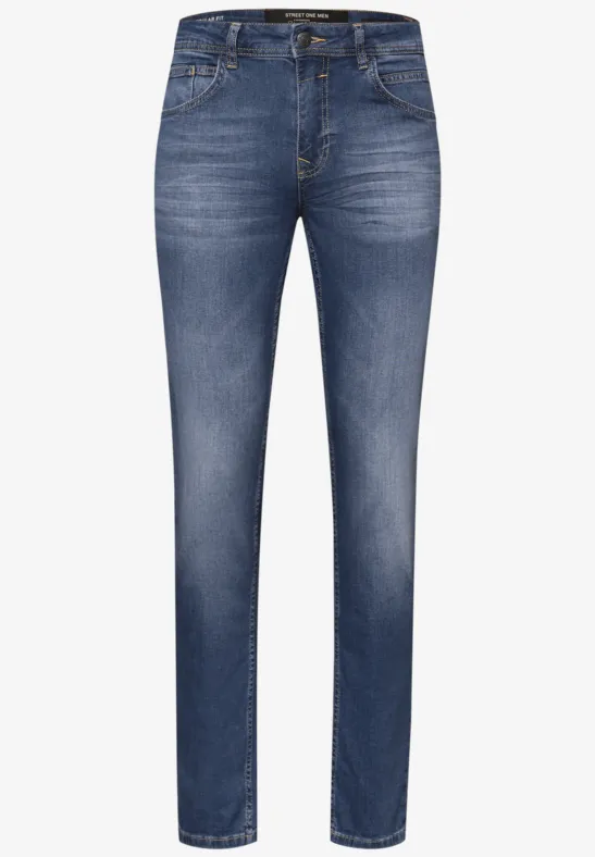 Slim Leg Jeans im Regular Fit mid blue wash