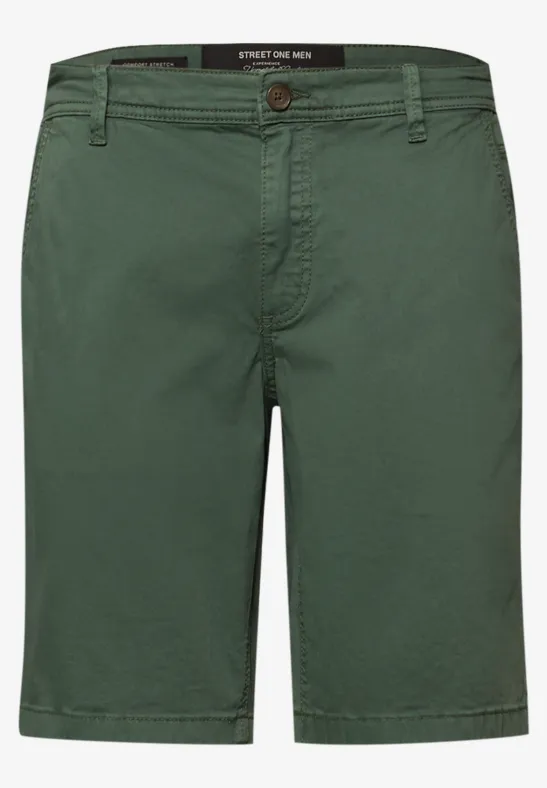 Chino Shorts im Regular Fit mit Taschen smoke green