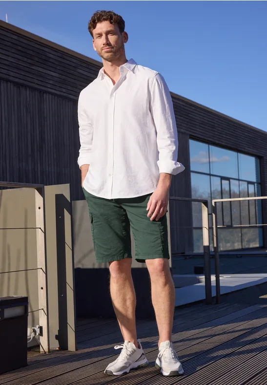 Regular Fit bermuda in cargolook smoke green