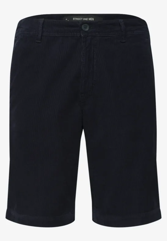 Schwarze Cord-Shorts für Herren in gerader Passform