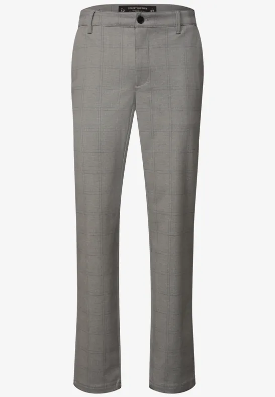 Elegante graue Anzughose mit dezentem Karomuster.