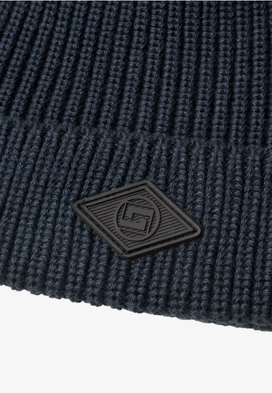 Beanie in Rippstruktur dark basic blue