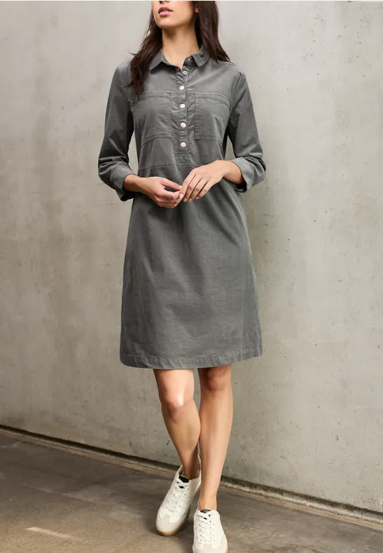 Robe en velours côtelé au genou deep stone grey
