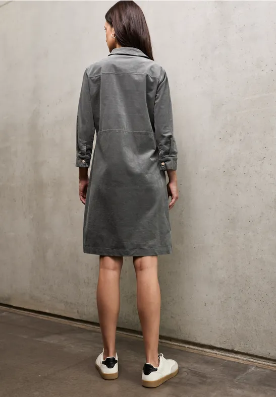 Robe en velours côtelé au genou deep stone grey