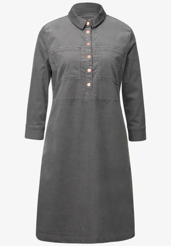 Robe en velours côtelé au genou deep stone grey