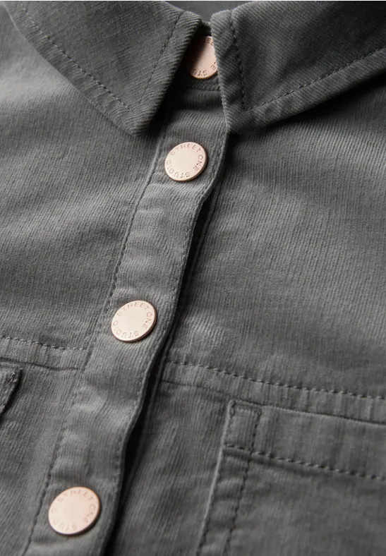 Robe en velours côtelé au genou deep stone grey