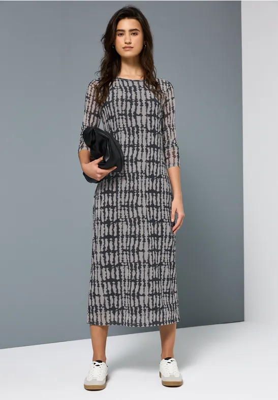 Robe en maille à motifs Black