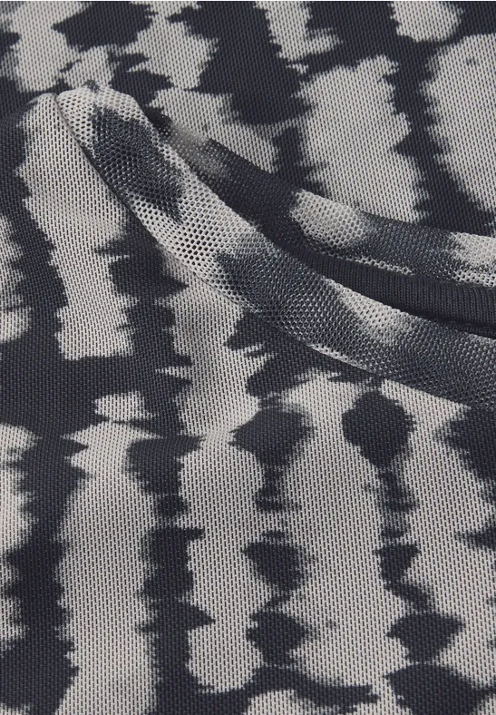 Robe en maille à motifs Black