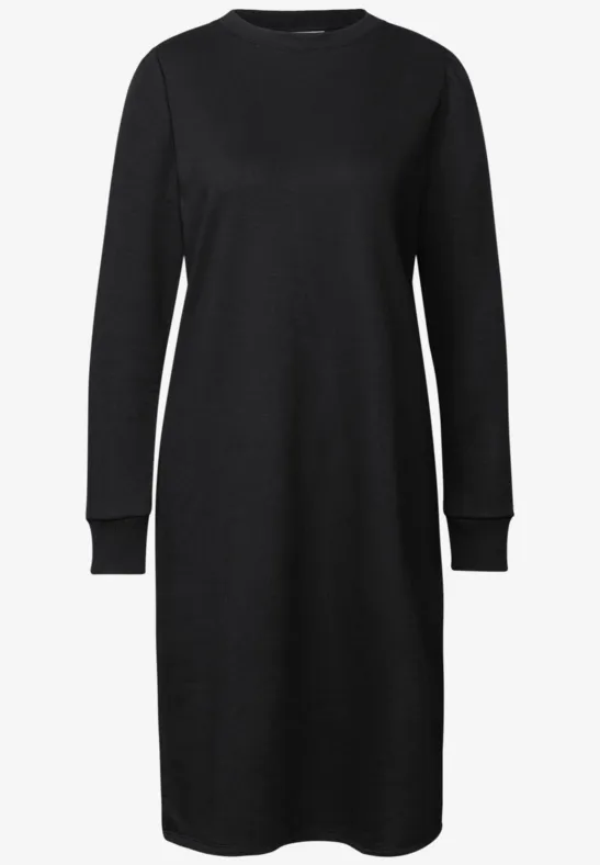 Sweat-Kleid in Unifarbe Black