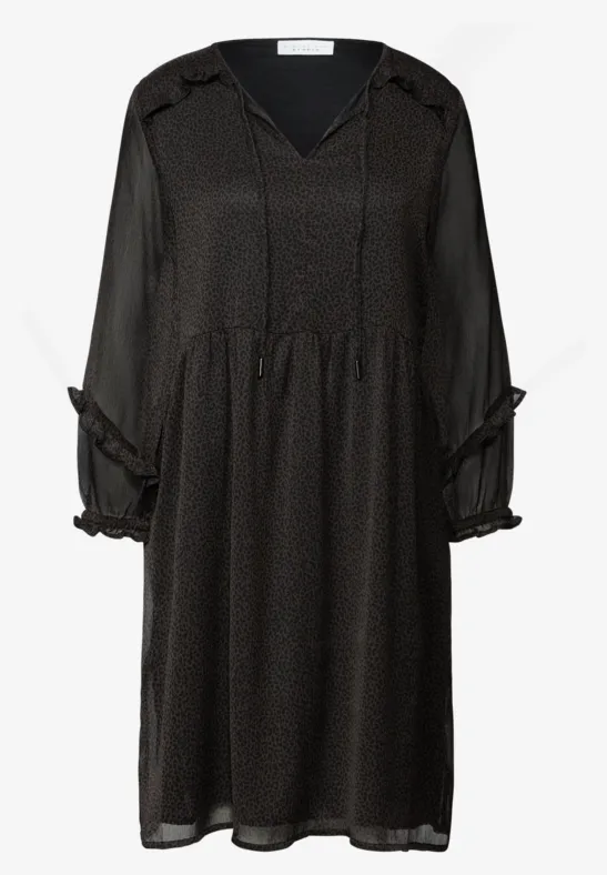 Gemustertes Chiffon-Kleid dark auburn brown