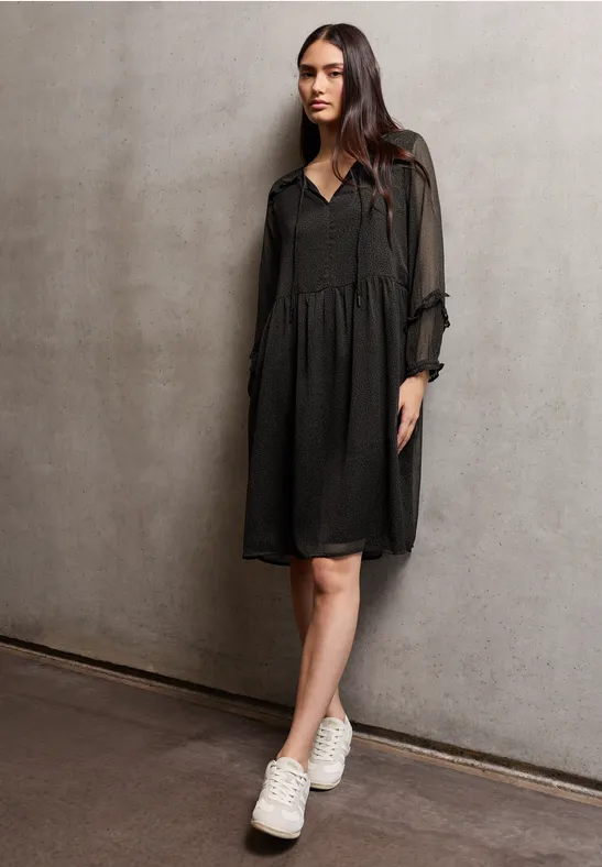 Gemustertes Chiffon-Kleid dark auburn brown
